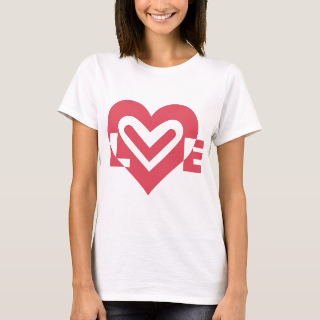 Liebe in Cherry Pink T-Shirt (Vorderseite)
