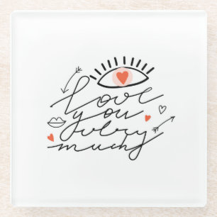 Liebe in den Augen: Vintag romantische Schönheit. Glasuntersetzer
