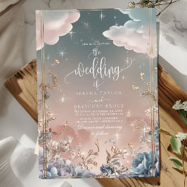 Liebe in den Glitzern und Florals Hochzeit Einladung