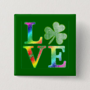 Liebe in den Regenbogen-Farben mit beunruhigtem Button