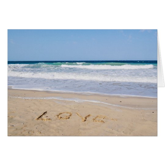 Liebe in den Sand geschrieben - Grußkarte