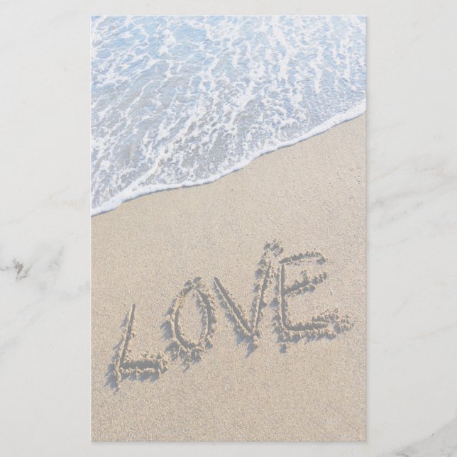 Liebe in den Sand schriftlich Briefpapier (Vorderseite)