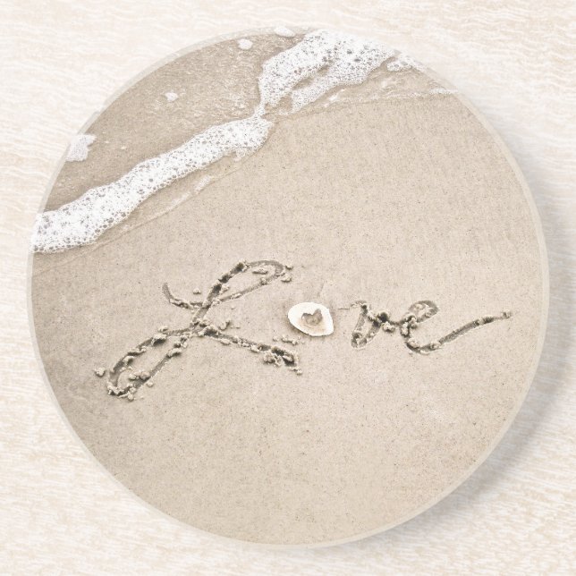 Liebe in den Untersetzer von Sand Beach (Vorne)