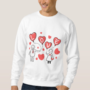"Liebe in der Luft" mit Herzblasen Sweatshirt