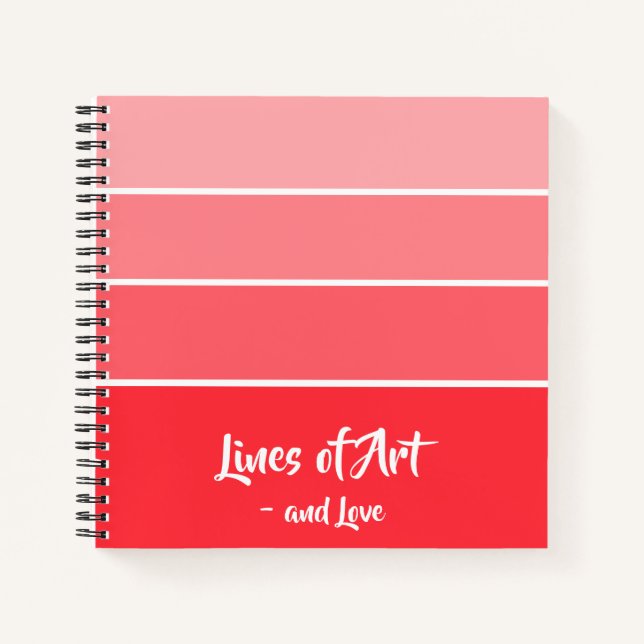 Liebe in der Luft - Rot bis Rosa - Weißes Notebook Notizbuch (Vorderseite)