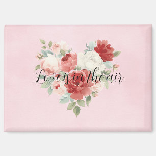 Liebe in der Luft Rot Pink Herz Blumen Magnet