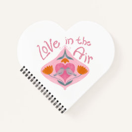 Liebe in der Luft Valentinin Vögel und Blume Notizbuch