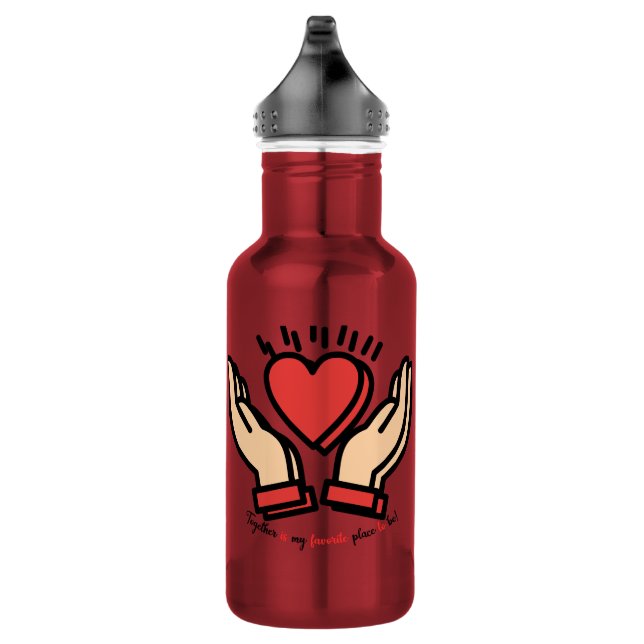 Liebe in der Palme: Liebe von gepflegten Momenten Edelstahlflasche (Rechts)