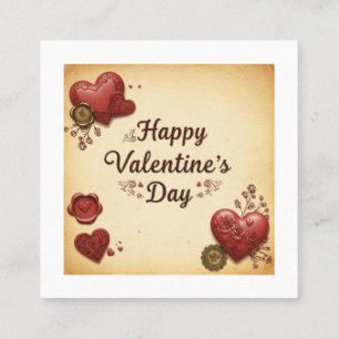 Liebe in der Wirtschaft: Glücklicher Valentinstag Quadratische Visitenkarte