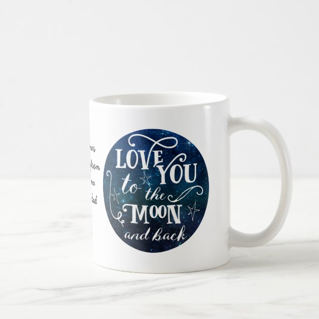 Liebe in die Tasse der Mond- und Hintergalaxie (Rechts)