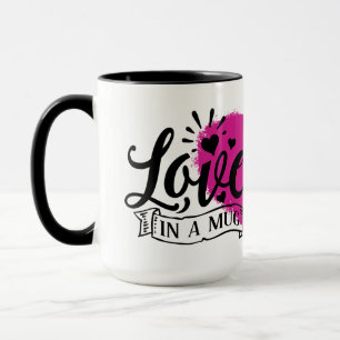 Liebe in einem Tasse rosa Herz
