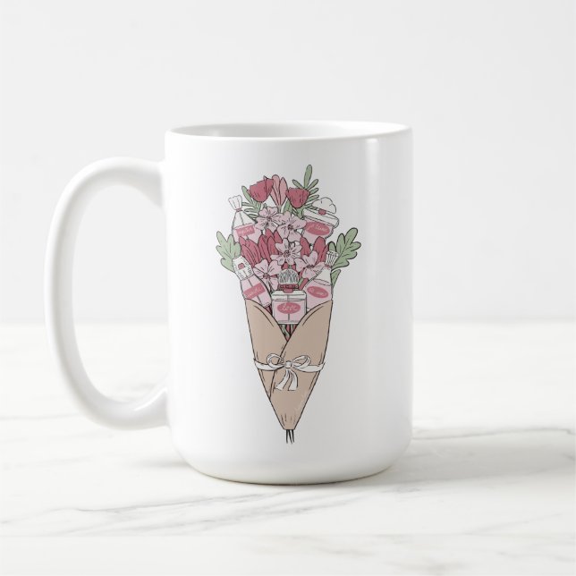 Liebe in einer beliebigen Blume Kaffeetasse (Links)