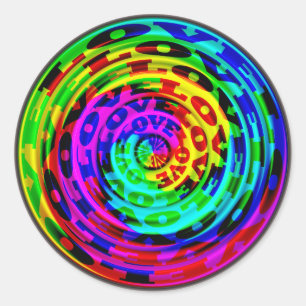 Liebe in einer Dose Farbe Runder Aufkleber