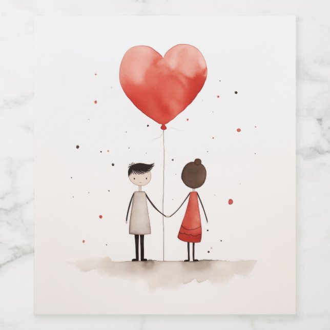 Liebe in Einfachheit Weinetikett (Einzelnes Label)