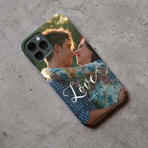 Liebe in eleganter Schrift Individuelles Foto iPhone 15 Pro Max Hülle