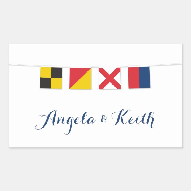 LIEBE in farbenfrohen Wasserflaggen Rechteckiger Aufkleber (Vorderseite)