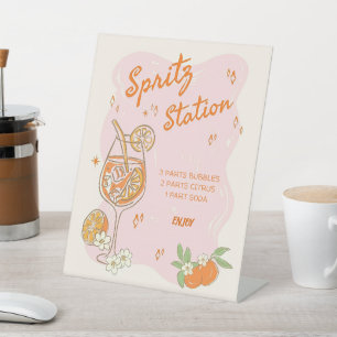 Liebe in First Spritz Brautparty Bar Sign, Sprit Sockelschild