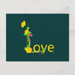 Liebe in Gelbblumen Postkarte