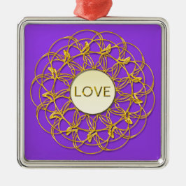 LIEBE in geometrischem Gold-Design Ornament Aus Metall