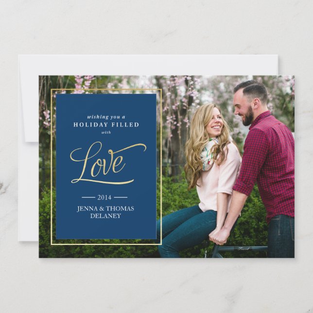 Liebe in Gold Weihnachten oder Weihnachtskarte (Vorderseite)