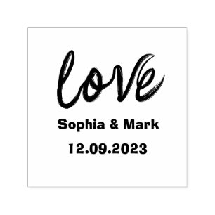 Liebe in handgeschriebenem Skripteinschnitt Permastempel
