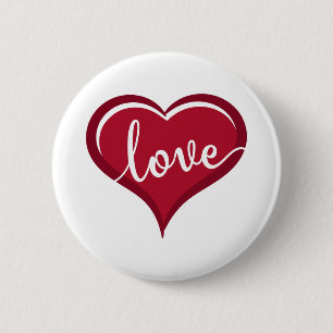 Liebe in Herzvalentinen Button