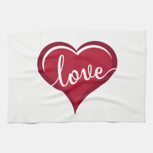 Liebe in Herzvalentinen Geschirrtuch