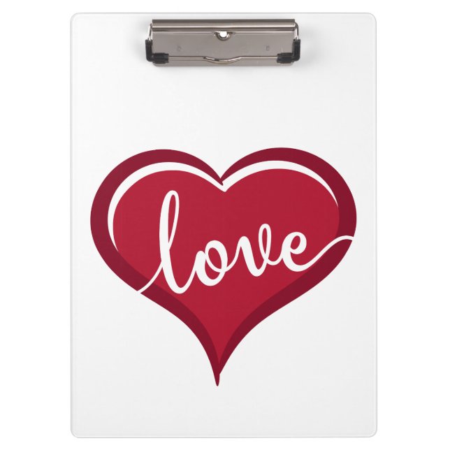 Liebe in Herzvalentinen Klemmbrett (Vorderseite)