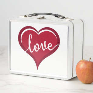 Liebe in Herzvalentinen Metall Lunch Box