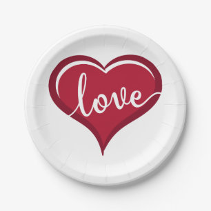 Liebe in Herzvalentinen Pappteller