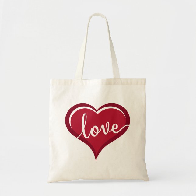 Liebe in Herzvalentinen Tragetasche (Vorne)