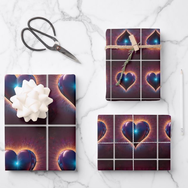 Liebe in jedem Herzschlag Geschenkpapier Set (Vorderseite)