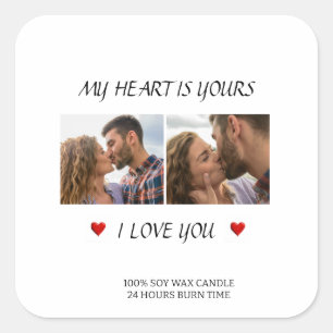 Liebe in jedem Moment Benutzerdefiniertes Paar-Fot Quadratischer Aufkleber