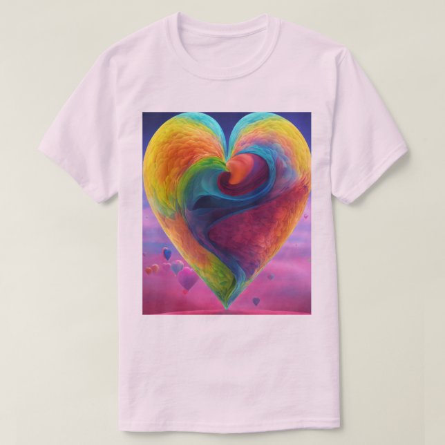 Liebe in jedem Stich: Sein & ihr Herz geformt T-Shirt (Design vorne)