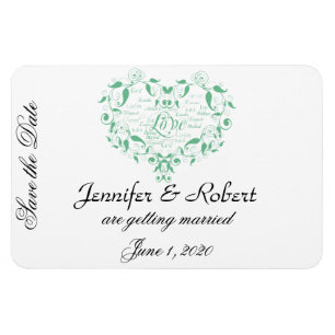 Liebe in jeder Sprache in Mintgrün Save-the-Date-K Magnet