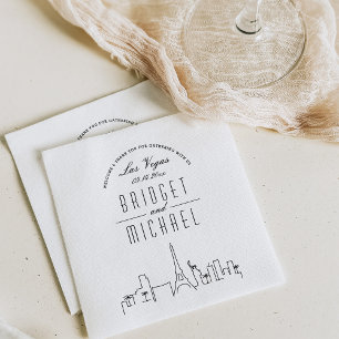 Liebe in Las Vegas   Moderner Deko City Skyline Serviette