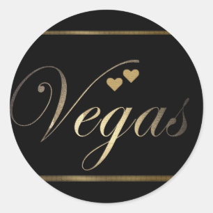 Liebe in Las Vegas Runder Aufkleber