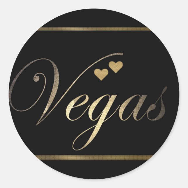 Liebe in Las Vegas Runder Aufkleber (Vorderseite)