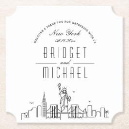 Liebe in New York | City Skyline Willkommen Untersetzer