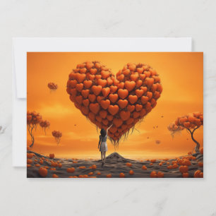 Liebe in orange: Schreiben Sie Ihren Brief - Valen Feiertagskarte