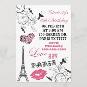 Liebe in Paris Eiffelturm-Party Einladung