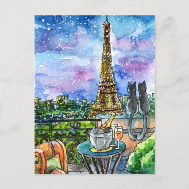 Liebe in Paris Postkarte (Vorderseite)