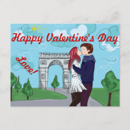 LIEBE IN PARIS VALENTINSTAG POSTCARD FEIERTAGSPOSTKARTE