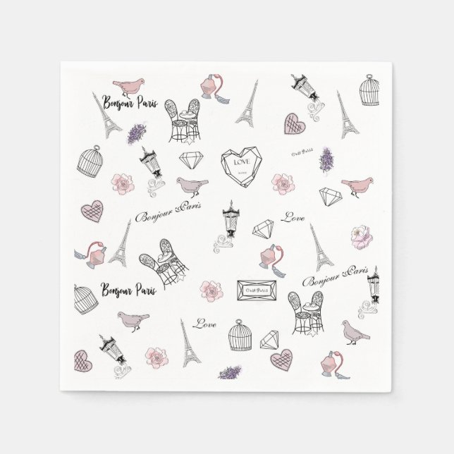 Liebe in Peris Bohemisch Chic Floral Boho Girlly Serviette (Vorderseite)