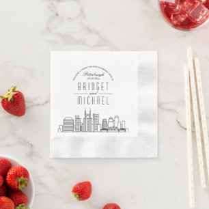 Liebe in Pittsburgh   Modern Deko City Skyline Serviette