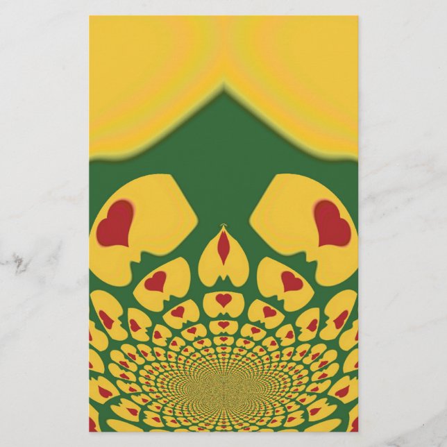 Liebe in Rasta Colors: Reggae Hearts Briefpapier (Vorderseite)