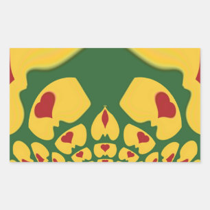 Liebe in Rasta Colors: Reggae Hearts Rechteckiger Aufkleber