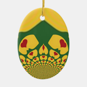 Liebe in Rasta-Farben: Reggae-Herzen Abstrakte Kun Keramik Ornament