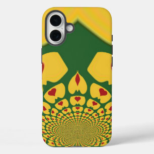 Liebe in Rasta-Farben: Reggae-Herzen   Rot Golden  iPhone 16 Plus Hülle