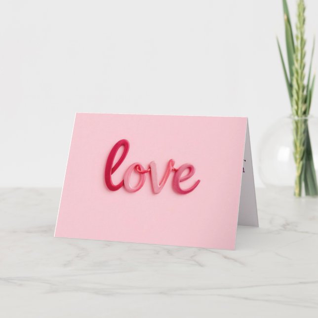 Liebe in Rosa Feiertagskarte (Vorderseite)